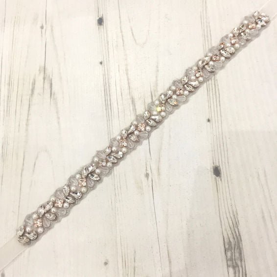 Pearl and Diamante Narrow Belt