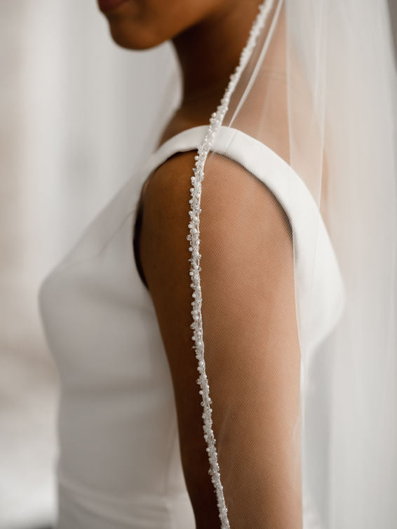 Pearl & Crystal Edge Beaded Veil